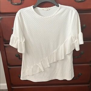 Elegant White Ruffle Blouse
